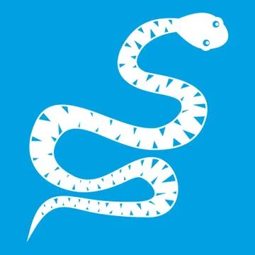 Snake wriggling icon white Stock Illustration