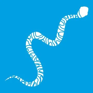 Snake wriggling icon white Illustrazione stock