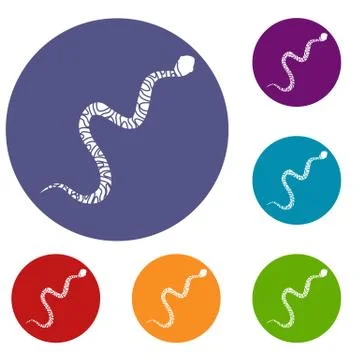 Snake wriggling icons set イラスト素材