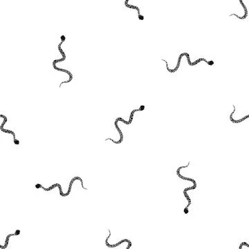 Snake wriggling pattern seamless black 스톡 일러스트
