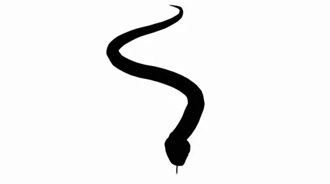 Snake&amp;jungle carpet python crawling swimming sketch silhouette. Vidéo 38285577
