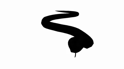 Snake&amp;jungle carpet python slide crawling sketch silhouette,sliding decorative. Stock Footage 38285480