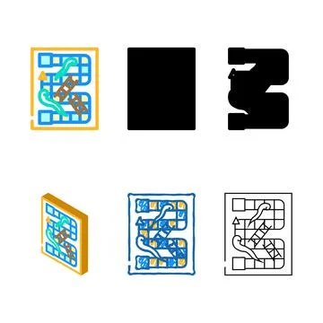 Snakes and ladders forms game board table color icon vector Stockillustratie