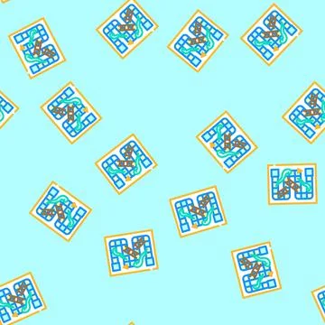 Snakes and ladders game board table vector seamless pattern Stockillustratie