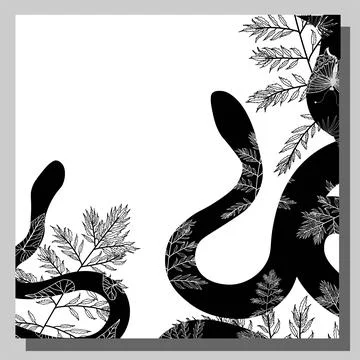 SNAKES. FRAME made of snakes. Vector illustration. Tropical poisonous animals Stock Illustration