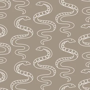 Snakes Seamless pattern. Mystical hand drawn illustration Stock Illustration