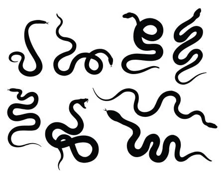 SNAKES SILHOUETTE VECTOR ART Illustrazione stock