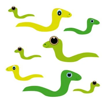 Snakes on white background Stock Illustration