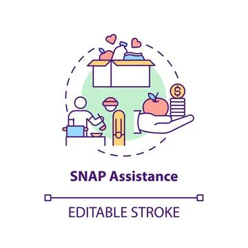 SNAP assistance concept icon Stock Illustration