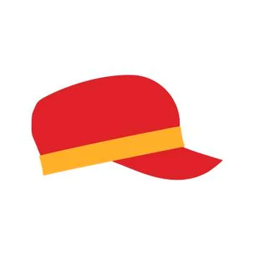 Snap back hat modern clothes side view sports icon. Classic fabric cap isolat Stock Illustration