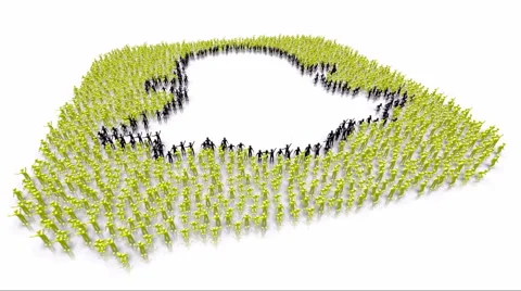 Snap chat sign logo made by cheerful people Stockbeeldmateriaal 66039343