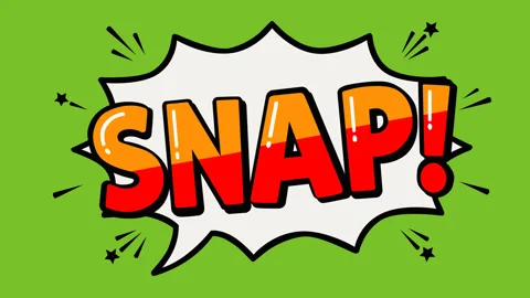 Snap Comic Speech Bubble Animated Text on Green Background for Motion Graphi Stock Footage 341375704