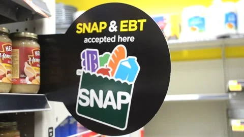 SNAP &amp; EBT Accepted Here Signage Stock Footage 135084442
