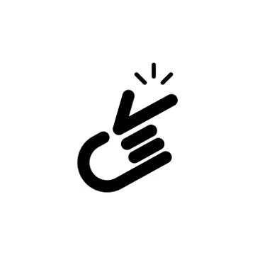Snap finger vector icon logo design Stock Illustration