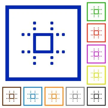 Snap to grid flat framed icons Stock Illustration
