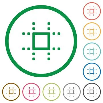 Snap to grid flat icons with outlines Illustrazione stock