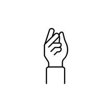 Snap hand vector icon. Hand gesture icon line style Stock-Illustration