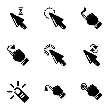 Snap icons set, simple style Illustrazione stock