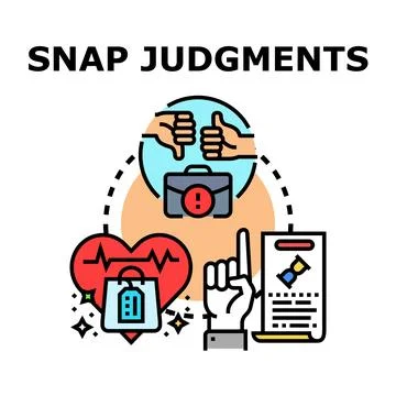 Snap judgments concept illustration making quick decisions Stock Illustration