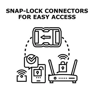 Snap lock connector for easy digital access Stock Illustration