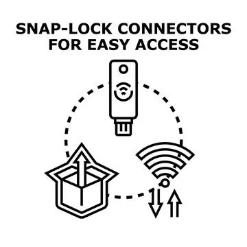 Snap lock connectors providing easy access concept Stock Illustration