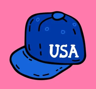 Snapback Baseball Straight Visor Hip Hop Cap Stock Illustration