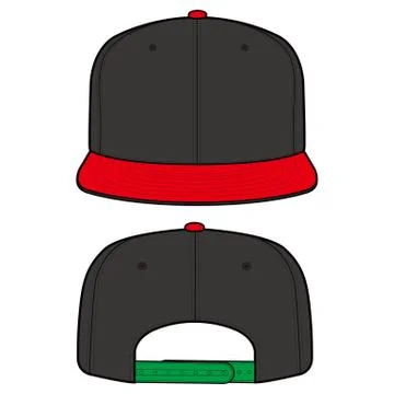 SNAPBACK Cap Fashion flat vector mockup design  스톡 일러스트