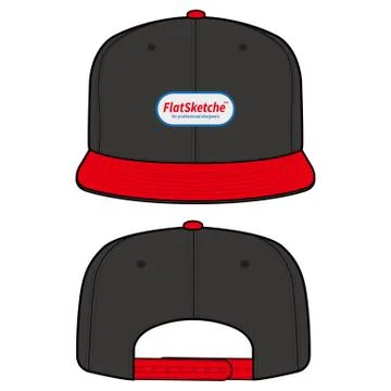 SNAPBACK Cap Fashion flat vector mockup design  Stock Illustration