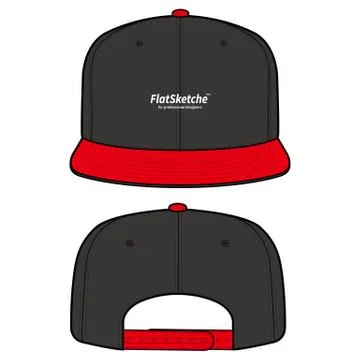 SNAPBACK Cap Fashion flat vector mockup design  Illustrazione stock