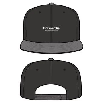 SNAPBACK Cap Fashion flat vector mockup design  Stock Illustration