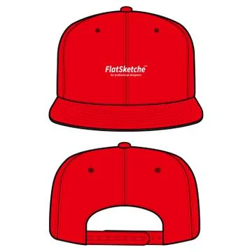 SNAPBACK Cap Fashion flat vector mockup design  Stock Illustration