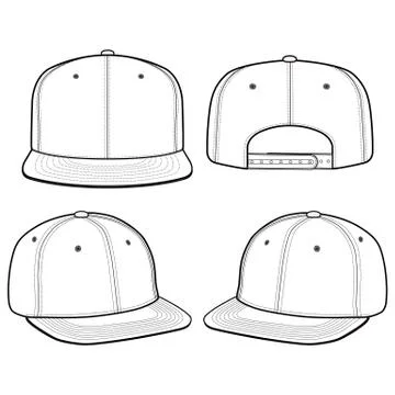 SNAPBACK Cap Fashion flat vector mockup design 스톡 일러스트