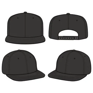 SNAPBACK Cap Fashion flat vector mockup design  Stock Illustration