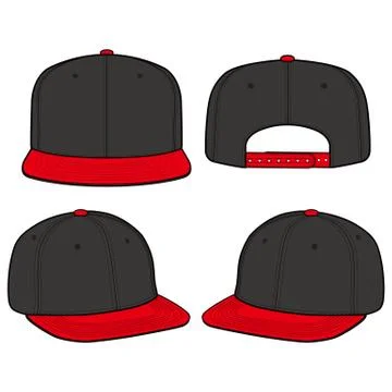 SNAPBACK Cap Fashion flat vector mockup design  스톡 일러스트
