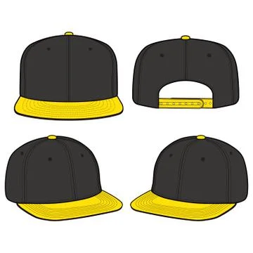 SNAPBACK Cap Fashion flat vector mockup design  Illustrazione stock