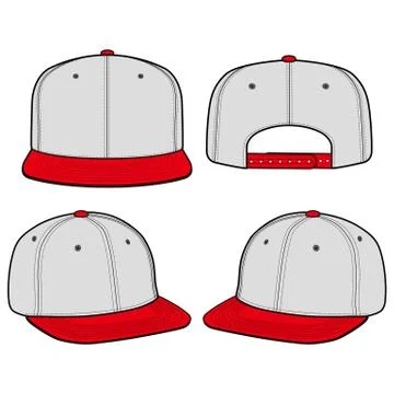 SNAPBACK Cap Fashion flat vector mockup design  스톡 일러스트
