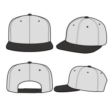 SNAPBACK Cap Fashion flat vector mockup design  Stock Illustration
