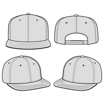 SNAPBACK Cap Fashion flat vector mockup design6 스톡 일러스트