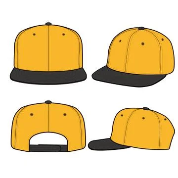 SNAPBACK Cap Fashion flat vector mockup design8 Stock Illustration