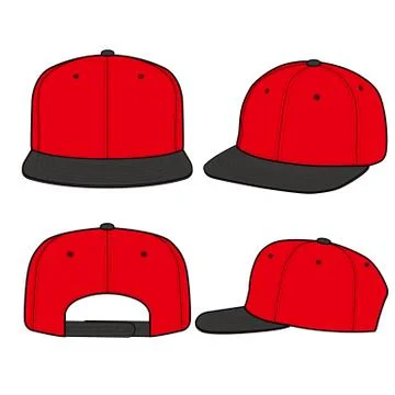 SNAPBACK Cap Fashion flat vector mockup design  Stock Illustration