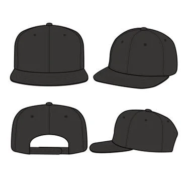 SNAPBACK Cap Fashion flat vector mockup design  스톡 일러스트