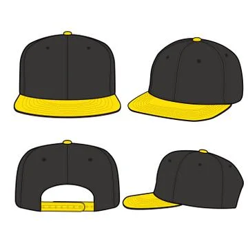 SNAPBACK Cap Fashion flat vector mockup design  Stock Illustration