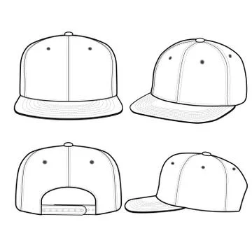 SNAPBACK Cap Fashion flat vector mockup design 스톡 일러스트