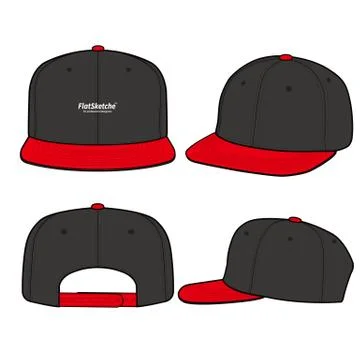 SNAPBACK Cap Fashion flat vector mockup design13 Stock Illustration