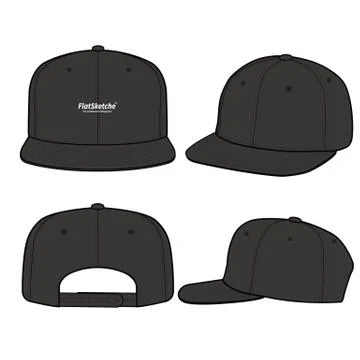 SNAPBACK Cap Fashion flat vector mockup design  Stock Illustration
