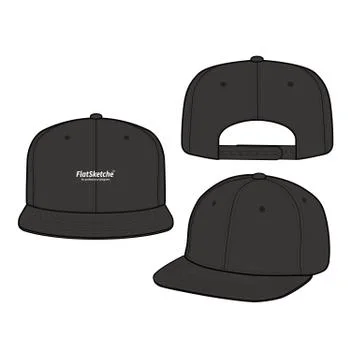 SNAPBACK Cap Fashion flat vector mockup design  Stock Illustration