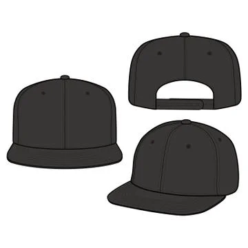 SNAPBACK Cap Fashion flat vector mockup design21 스톡 일러스트