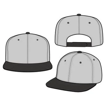 SNAPBACK Cap Fashion flat vector mockup design  Illustrazione stock