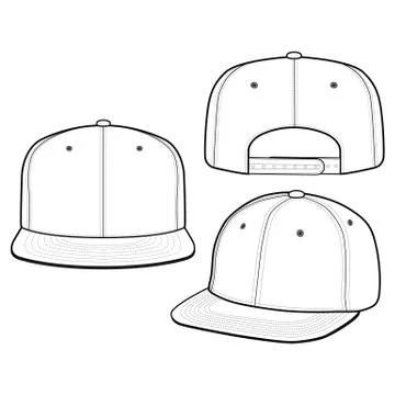 SNAPBACK Cap Fashion flat vector mockup design22 스톡 일러스트