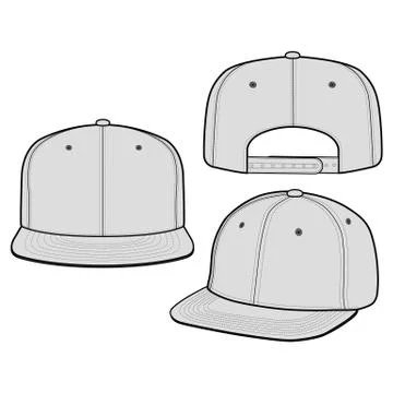 SNAPBACK Cap Fashion flat vector mockup design  스톡 일러스트